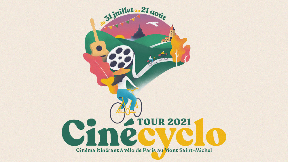 Illustration Cinécyclo Tour, cinéma itinérant entre Paris et Le Mont Saint-Michel