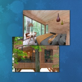 Cabane perchée Nuits Perchées dans une forêt Natura 2000 du Perche avec bain scandinave