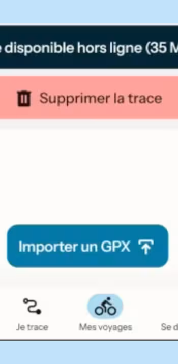 Application web mobile France Vélo Tourisme - Import GPX (Android seulement)