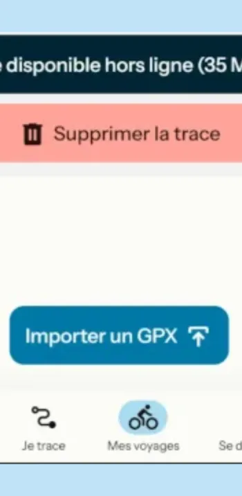Application web mobile France Vélo Tourisme - Import GPX (Android seulement)