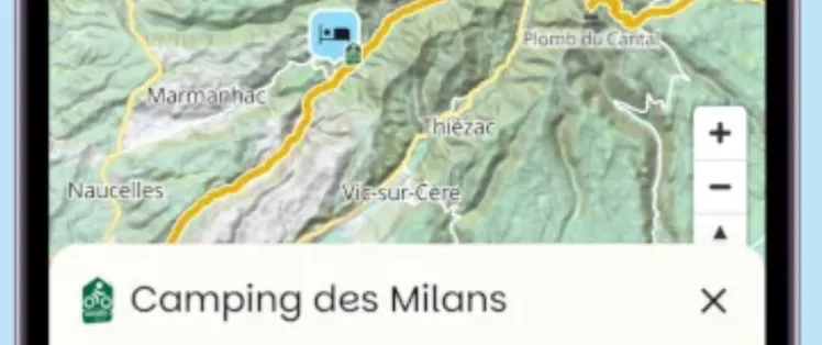 Application web mobile France Vélo Tourisme - Afficher les services autour des tracés