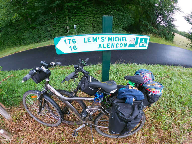 Panneau signalétique le long de la Véloscénie