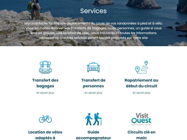 Le site MaRandoFacile.com propose des services spécialisés pour les voyages itinérants le long de la Véloscénie Paris - Le Mont Saint-Michel.